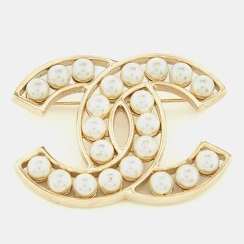 [二手商品] Chanel | Chanel CC Faux Pearl Gold Tone Brooch,商家The Luxury Closet,价格¥4285
