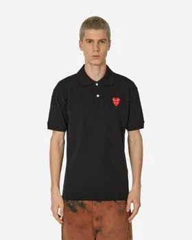 推荐Double Red Heart Polo Shirt Black商品