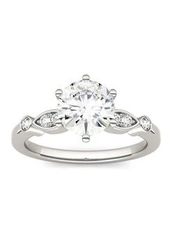 Charles & Colvard | Colvard 1.59 Ct. T.w. Lab Created Moissanite Engagement Ring In 14K White Gold,商家Belk,价格¥8338