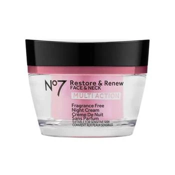 No7 | Restore & Renew Multi Action Face & Neck Fragrance Free Night Cream (50ml),商家No7,价格¥220