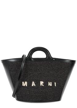 Marni | Tropicalia small leather and raffia basket bag商品图片,