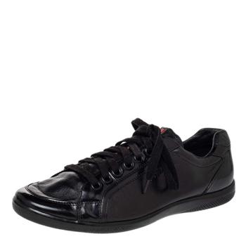 推荐Prada Sport Black Leather Low Top Sneakers Size 44商品