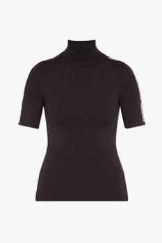 推荐Ribbed turtleneck top with logo商品