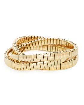 商品Triple Row Interlocking Omega Chain Bracelet in Gold Tone - 100% Exclusive图片
