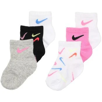 NIKE | Swoosh Ankle Socks 6-Pack (Infant/Toddler/Little Kid),商家Zappos,价格¥111