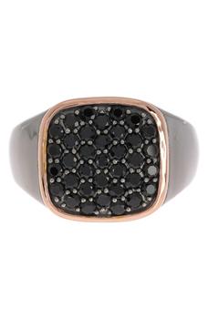 商品Sterling Silver Pavé Black Onyx Signet Ring图片