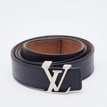 推荐Louis Vuitton Black Epi Leather LV Initiales Belt 85 CM商品