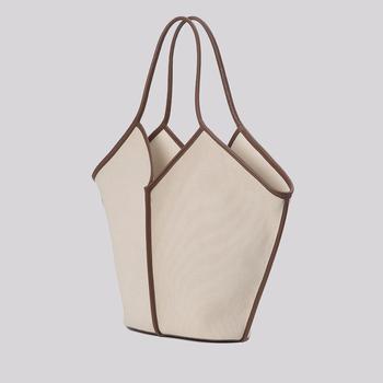 推荐Hereu Women's Calella Leather-Trimmed Canvas Tote Bag商品