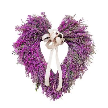 GreenishBlu | Fresh Real Heart-Shaped Heather Spring Wreath,商家Macy's,价格¥952