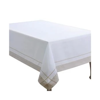 Casual Tablecloth with Banded Border Design, 144" x 72"