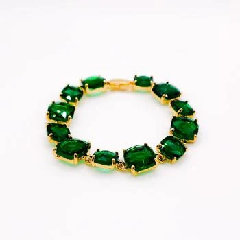 Le Réussi | Emerald Elegance Gold-Plated Faux Diamond Bracelet,商家Verishop,价格¥228