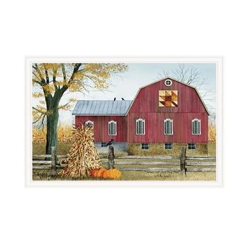 Trendy Décor 4U | Autumn Leaf Quilt Block Barn by Billy Jacobs, Ready to hang Framed Print, White Frame, 38" x 26",商家Macy's,价格¥1666