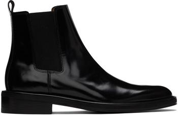 AMI | Black Leather Chelsea Boots商品图片,