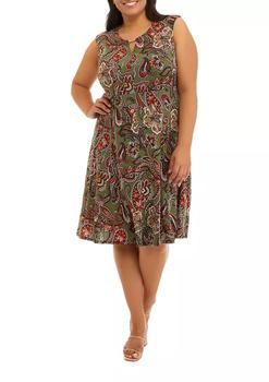 Sandra Darren, Sandra Darren | Plus Size Sleeveless Paisley Dress商品图片 4.1折
