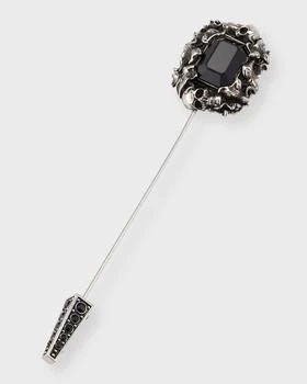 Alexander McQueen | Men's Black Swarovski Crystal Ivy Skull Pin Brooch,商家Neiman Marcus,价格¥2887