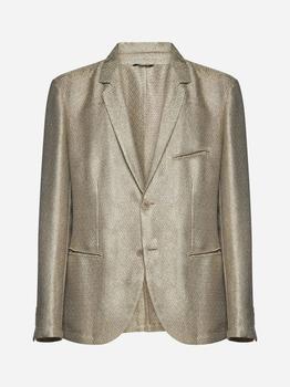 Giorgio Armani | Brocade single-breasted blazer商品图片,额外8折, 额外八折