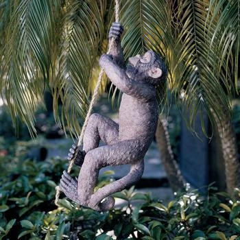 QuikFurn | Outdoor Monkey Garden Statue Climbing Hemp Rope,商家Premium Outlets,价格¥1307