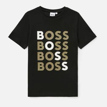 推荐Hugo Boss Boys' Logo Short Sleeve T-Shirt - Black商品