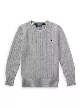 Ralph Lauren | Little Boy's & Boy's Cable Knit Combed Cotton Sweater,商家Saks Fifth Avenue,价格¥362