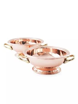 Coppermill Kitchen | Vintage-Inspired Copper & Brass 2-Piece Bowl Set,商家Saks Fifth Avenue,价格¥1119