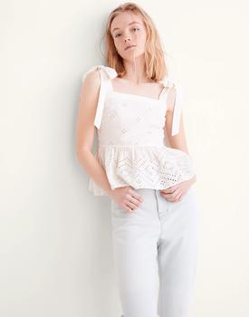 女装Madewell, Madewell | Rosalie Tie-Strap Top in Geo Eyelet商品图片 4.7折×额外5折, 额外五折