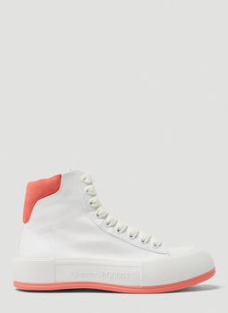 商品Deck Plimsoll High-Top Sneakers in White图片