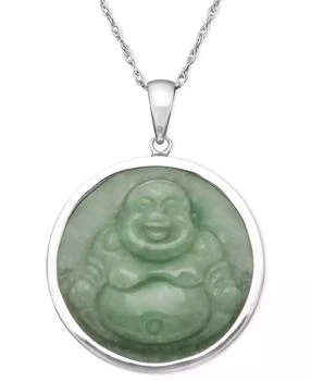 Macy's | Dyed Jade Carved Buddha Pendant Set in Sterling Silver,商家Macy's,价格¥643