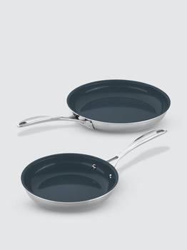 ZWILLING | Zwilling Clad CFX  2-pc Stainless Steel Ceramic Nonstick Fry Pan Set Stainless Steel (White)商品图片,额外9.5折, 额外九五折