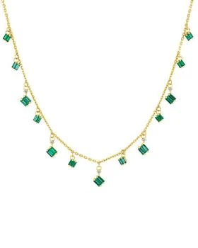 Suzanne Kalan | Bold Emerald Cascade Necklace in 18K Yellow Gold, 18",商家Bloomingdale's,价格¥55997