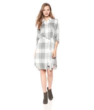 ck皮带, Calvin Klein | Women's Collared Shirt Self Belt Dress商品图片 