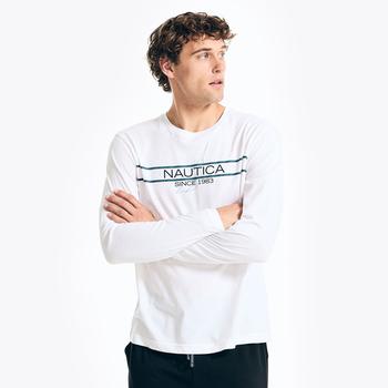 商品Nautica Mens Graphic Long-Sleeve Sleep T-Shirt,商家Premium Outlets,价格¥127图片