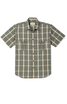 Filson | Men'S Washed Short Sleeve Feather Cloth Shirt in Sage Green商品图片,5.6折