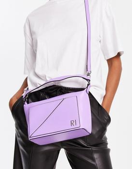 推荐River Island asymmetric boxy cross body bag in purple商品