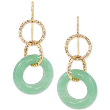 商品Macy's | Jade Multi-Ring Drop Earrings in 10k Gold,商家Macy's,价格¥584图片
