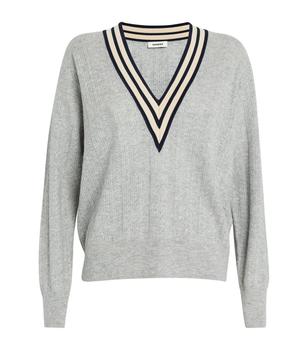 推荐Stripe-Trim Cable-Knit Sweater商品