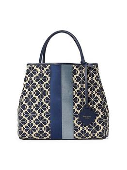 kate spade tote单肩包, Kate Spade | Medium Flower Jacquard Stripe Tote商品图片 