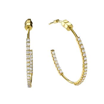 商品AME | Âme Totem 18K Yellow Gold, Lab-Grown Diamond 1.92ct. tw. Large Hoop Earrings,商家Premium Outlets,价格¥25601图片