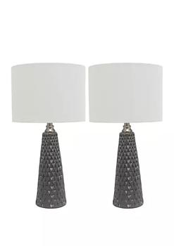 商品Set of Two Jameson Textured Ceramic Table Lamps图片