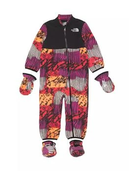 The North Face | Baby's Denali Fleece Printed One-Piece Coveralls & Mittens Set 