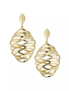 Oradina | 14K Yellow Gold Twirl Me Oval Drop Earrings,商家Saks Fifth Avenue,价格¥3882