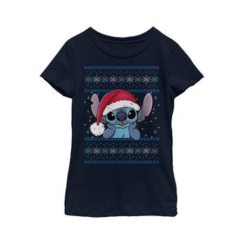 Disney | Girl's Lilo & Stitch Santa Hat Ugly Sweater  Child T-Shirt商品图片,独家减免邮费