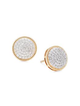 商品14K White Gold & 0.92 TCW Diamond Circular Stud Earrings,商家Saks OFF 5TH,价格¥11831图片