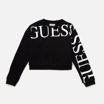 推荐Guess Girls' Cropped Logo Active Sweatshirt - Jet Black商品