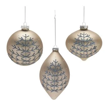 Melrose International | Champagne Glittered Ball Ornament (Set of 6) - Silver, Blue,商家Premium Outlets,价格¥594