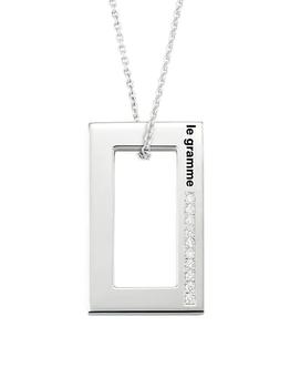 商品Le Gramme | 3.4G Polished Sterling Silver & Diamond Medallion Pendant Necklace,商家Saks Fifth Avenue,价格¥6570图片