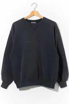 推荐Vintage 1990s Black Blank V-Stitch Distressed Crewneck Sweatshirt商品