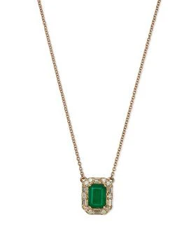 Bloomingdale's | Emerald & Diamond Halo Pendant Necklace in 14K Yellow Gold, 18" - Exclusive,商家Bloomingdale's,价格¥20562