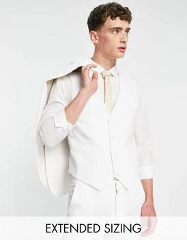 ASOS | ASOS DESIGN super skinny suit waistcoat in white 5.4折, 满$26享5折, 满折