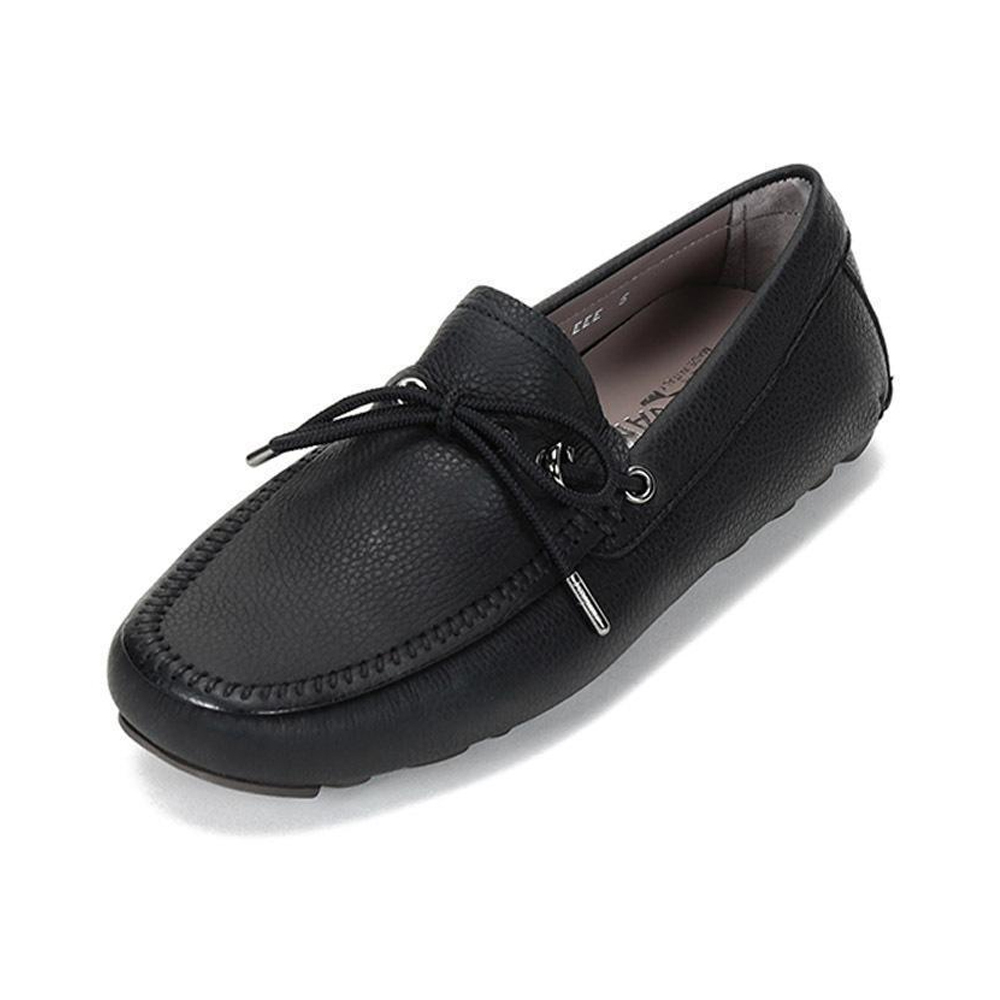 菲拉格慕男鞋板鞋, Salvatore Ferragamo | SALVATORE FERRAGAMO 男士黑色驾驶鞋 0735497商品图片 独家减免邮费