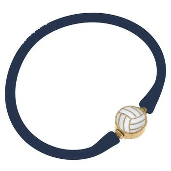 Canvas Style | Enamel Volleyball Silicone Bali Bracelet In Navy,商家Verishop,价格¥212